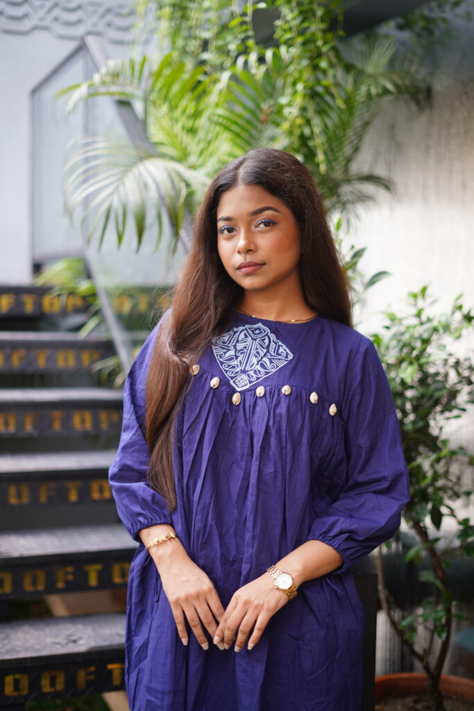 premium-hand-blocked-deep-blue-womens-kurti