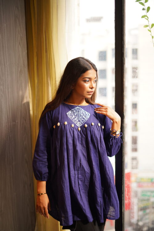 premium-hand-blocked-deep-blue-womens-kurti premium-hand-blocked-deep-blue-womens-kurti