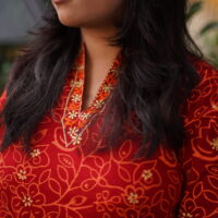 premium-hand-blocked-dark-maroon-womens-kurti