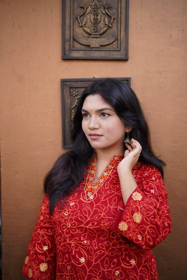 premium-hand-blocked-dark-maroon-womens-kurti premium-hand-blocked-dark-maroon-womens-kurti