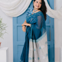 premium-blue-endi-cotton-hand-made-saree-neelrupa premium-blue-endi-cotton-hand-made-saree-neelrupa