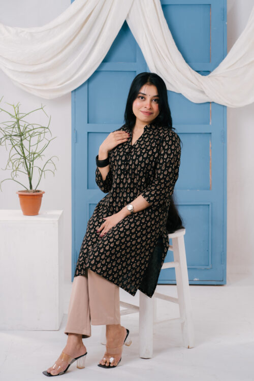 premium-hand-blocked-golden-black-womens-kurti premium-hand-blocked-golden-black-womens-kurti