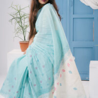 premium-blue-endi-cotton-hand-blocked-saree-megh