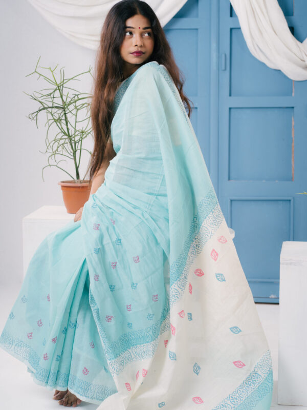 premium-blue-endi-cotton-hand-blocked-saree-megh