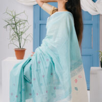 premium-blue-endi-cotton-hand-blocked-saree-megh