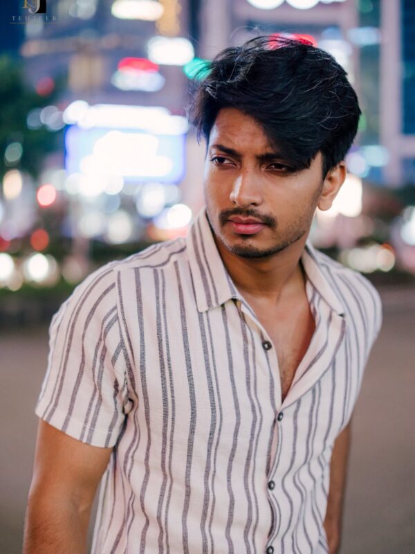 Premium Cotton Cuban White Shirt - Striped