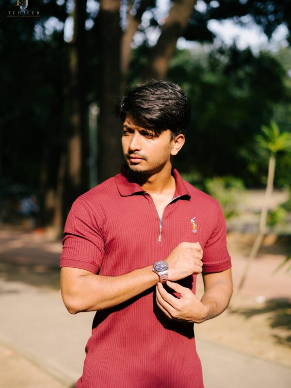 Premium Maroon Zipper Polo