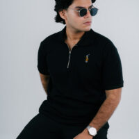 BHM00112 Premium Black Zipper Polo