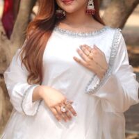 Korean Silk Three Piece White