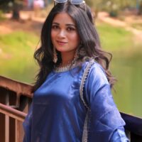 Korean Silk Three Piece Royal Blue