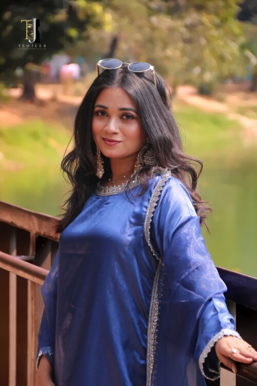 Korean Silk Three Piece Royal Blue