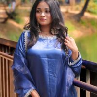 Korean Silk Three Piece Royal Blue