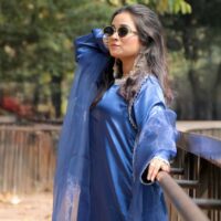 Korean Silk Three Piece Royal Blue