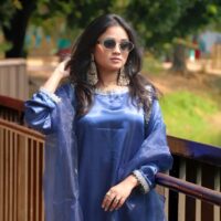 Korean Silk Three Piece Royal Blue