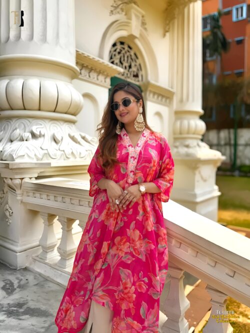 Tehjeeb Premium Pink Kaftan (Eid Collection 2026) Tehjeeb Premium Pink Kaftan (Eid Collection 2026)