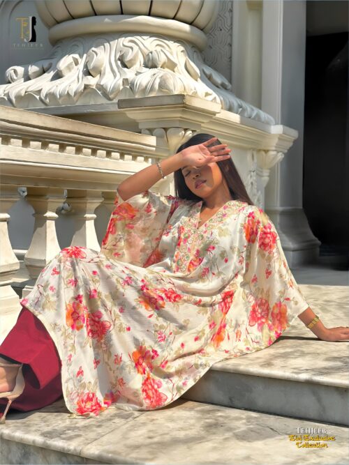 Tehjeeb Floral Kaftan (Eid Collection 2026) Tehjeeb Floral Kaftan (Eid Collection 2026)