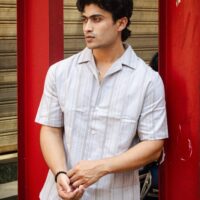 White & Grey Cuban Breeze Shirt