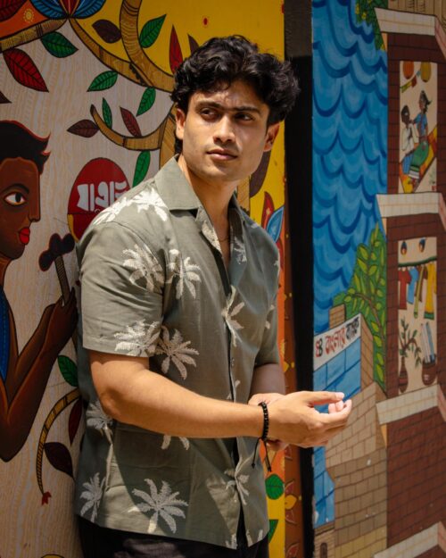 Palm Print Cuban Shirt