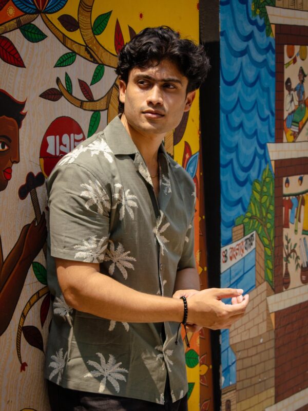 Palm Print Cuban Shirt