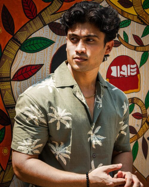 Palm Print Cuban shirt
