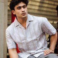 White & Grey Cuban Breeze Shirt